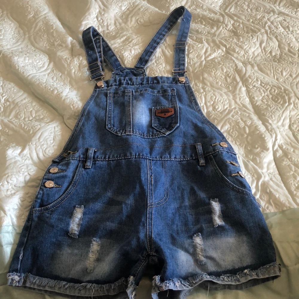 Blue jean overalls